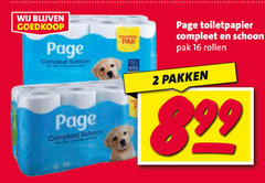  page toiletpapier 2 16 schoon boy voordeel pak rollen pakken 