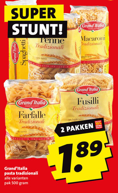  grand italia pasta fusilli farfalle 2 10 100 500 super spaghetti digitenne tradizionale maestro macaroni jade tarwe line italiano pak pakken 