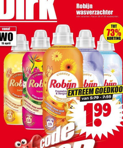  robijn wasverzachter 15 100 flacon wasbeurten dok effectief korte koude wasser classics roby rob robin langdurig frisse geur zacht tropic dagen fris wasjes extreem adoucissant code 