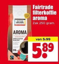  fair trade original koffie 250 fairtrade aroma filterkoffie zak 5.99 06 