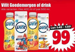  vifit drinkyoghurt 99 400 500 goedemorgen drink fles ml pak perzik 