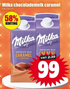  milka chocolademelk 99 750 caramel pak ml chocolate milk flavour 