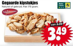  kipreepjes gegaarde kipstukjes naturel gekruid pak vleeschmeesters beter leven 3.99 