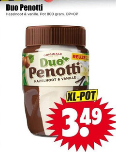  duo penotti hazelnootpasta hazelnoot vanille pot originale xl 