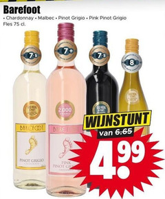  rose witte wijn rode 8 barefoot chardonnay malbec pinot grigio pink fles pots 2 awards gold medal 