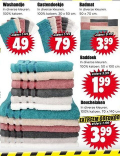  30 50 100 140 washandje kleuren katoen elders gastendoekje badmat cm bbe baddoek 3.99 douchelaken extreem 