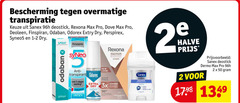  2 5 50 96 bescherming overmatige transpiratie sanex deostick rexona pro dove deoleen odaban odorex dry perspirex syneo5 1-2 spray anti-perspirant pompspray protection cream halve transpirant dagen werking new active shield 3x gun deodorant unisex dermo 