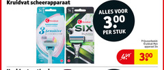  kruidvat huismerk heren handscheerapparaten 3 300 scheerapparaat 1x femmes sensitive blades sensation six stuk men razor cartridge system apparaat 