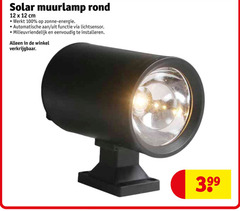  12 100 solar muurlamp rond cm zonne energie automatische functie lichtsensor milieuvriendelijk installeren 