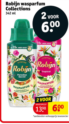  robijn wasverzachter 2 600 collections ml geur intense paradise secret tropical 