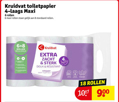  kruidvat huismerk toiletpapier 4 6 8 18 200 maxi rollen rouleaux compacter slaan minder kokers moins slimmer transport efficace zacht doux papier hygieenique lagen vellen 