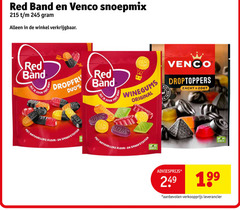  red band venco drop winegums snoep snoepmix original redband natuurlijke kleur smaakstoffen pp plant ds ei droptoppers zachte zoet 