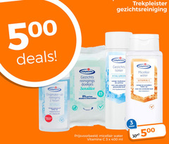  2 3 25 400 500 deals trekpleister gezichtsreiniging oogmake-up up reiniging fasen huidtypen reinigt waterproof make ongeparfumeerd pro vitamine formule reinigings doekjes sensitive gevoelige huid parfum alcohol kleurstoffen stuks toner hydrateer glanzende hyaluronzuur water vitamin verwijdert ml 5 