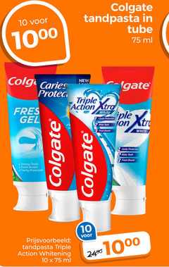  colgate tandpasta 2 3 10 1000 caries fresh gel protec strong breath protection tube ml new triple action white gate whitening 