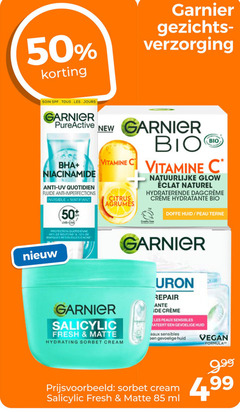  32 50 tous les garnier gezichts verzorging pureactive new anti uv quotidien fluide imperfections invisible uvb protection marques bio vitamine citrus natuurlijke glow naturel hydraterende hydratante free doffe huid peau fresh matte hydrating sorbet cream repair ide peaux sensibles hydrateert gevoelige eaux formula ml 