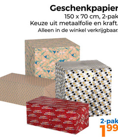  2 150 geschenkpapier cm pak metaalfolie kraft happy birthday day 