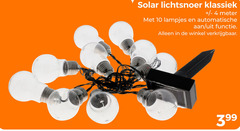  4 10 solar lichtsnoer klassiek meter lampjes automatische functie 
