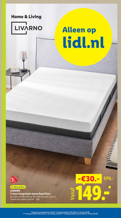  5 7 50 80 90 140 160 200 240 garant year jaar jahre home living livarno lidl.nl zones traagschuim matras royal visco cm varieeren verzendkosten 4 99 toeslag artikelen 31 9 