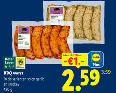  barbecueworstjes varken beter leven bbq worst spicy garlic smokey 