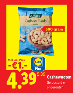  cashewnoten 500 cashew nuts unsalted geroosterd ongezouten 
