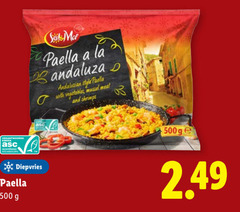  500 paella la style with vegetables meat and shrimps diepvries ge 