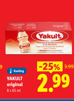 yakult drinkyoghurt 8 65 wetenschappelijk onderzocht recherche depuis original bacterien darmflora les koeling ml 3.99 