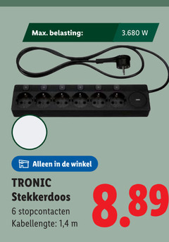  6 belasting tronic stekkerdoos stopcontacten kabellengte 1 4 