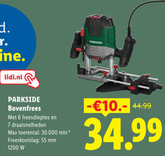  6 7 55 lidl.nl parkside bovenfrees draaisnelheden toerental mm 