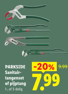  3 parkside sanitair tangenset pijptang delig 
