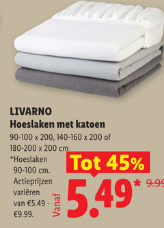  livarno hoeslakens 45 200 hoeslaken katoen 90-100 140-160 cm varieeren 