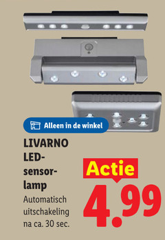  30 livarno led sensor lamp automatisch uitschakeling ca. sec 