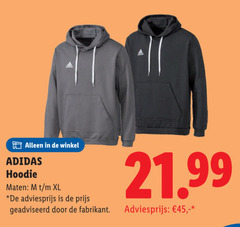  45 adidas hoodie maten xl geadviseerd 