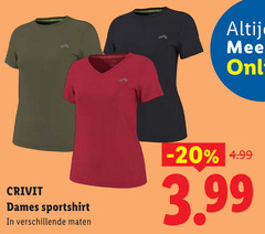  crivit dames sportshirt maten 3.99 