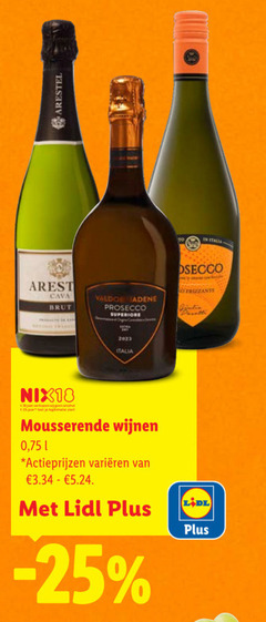  champagne sparkling wijn 25 arestel cava brut prosecco italia nix18 jaar mousserende wijnen varieeren 