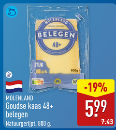  kaas molenland gouda holland belegen 48 co stuk nutri score 800g goudse natuurgerijpt 