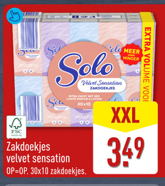  solo zakdoeken velvet sensation lichte parfum lotion zakdoekjes zacht minder fsc www.fsc.org volume yacht wet babylotion xxl 