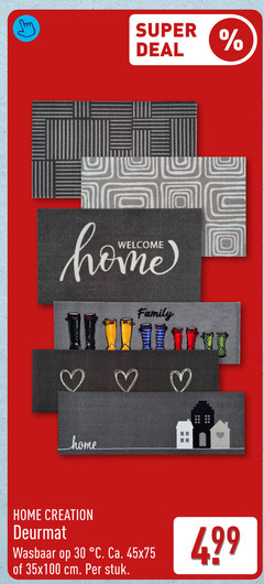  30 super deal welcome home family creation deurmat wasbaar ca. cm stuk 