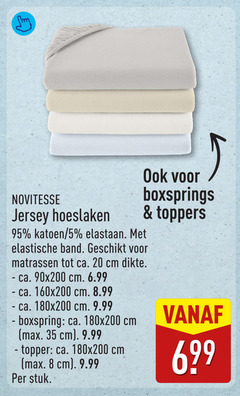  5 8 20 35 novitesse jersey hoeslaken boxsprings toppers katoen elastaan elastische band matrassen ca. cm dikte boxspring stuk 
