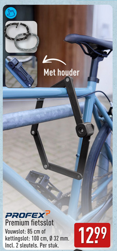  2 32 100 l houder protex premium fietsslot vouwslot cm kettingslot mm sleutels stuk 
