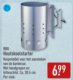  houtskoolstarter bbq hulpmiddel barbecue handgrepen hitteschild ca. cm stuk 