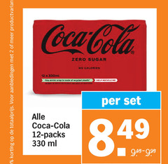  coca-cola cola 2 12 330 productvarianten coca zero sugar calories 330ml this wrap recycled plastic help recycle ml 