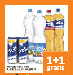  crystal clear rivella fruitdrank frisdrank 1 4 250 cranberry licht sprankelend original koolzuur ear citroen literflessen ml varieeren perzik 