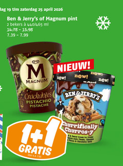  1 2 19 25 zaterdag magnum bekers ml pistachio pistache new liter v.a. churros sweet cream ice creams style chunks cinnamon pieces chocolatey 