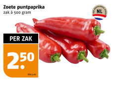  puntpaprika 250 500 zoete zak kilo nederlandse nl bodem 