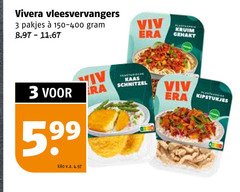  vivera vegetarisch 3 kruim gehakt vleesvervangers 150-400 kilo v.a. kaas schnitzel kipstukjes 