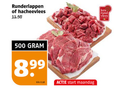  500 runderlappen hacheevlees kilo start maandag rund vlees 