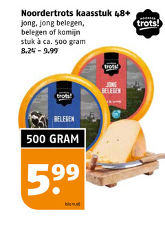  noordertrots kaas 500 kaasstuk 48 jong belegen komijn stuk ca. trots noorder 5 99 kilo 