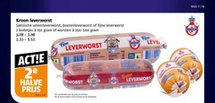  leverworst 2 15 17 25 150 lever kroon saksische smeerleverworst boerenleverworst fijne bolletjes worsten 2e halve beter leven fine kilo v.a. combinatie kassa week 