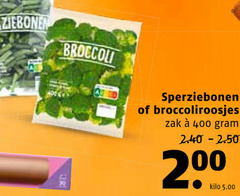  broccoli sperziebonen 200 400 broccoliroosjes zak kilo 