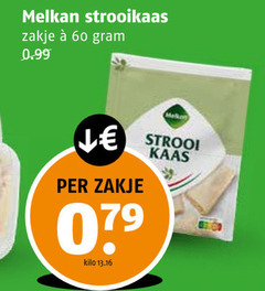  melkan geraspte kaas 60 strooikaas zakje kilo strooi 